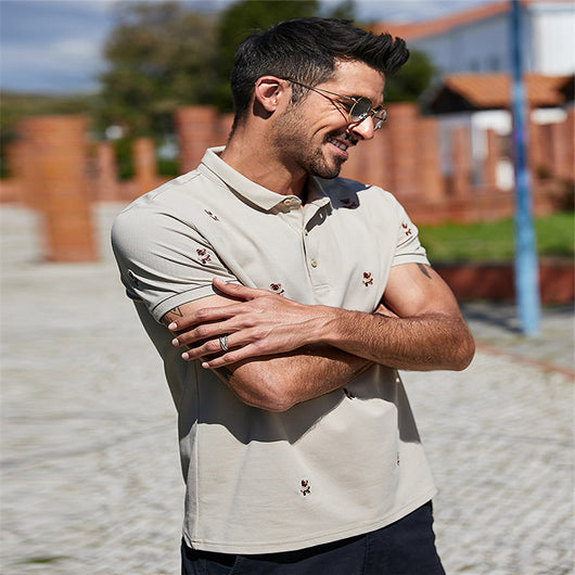 Camiseta de Algodón con Bordado Manga Corta - Image 3