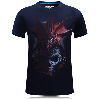 Playera Hombre Calavera Impresión 3D Manga Corta - Image 4