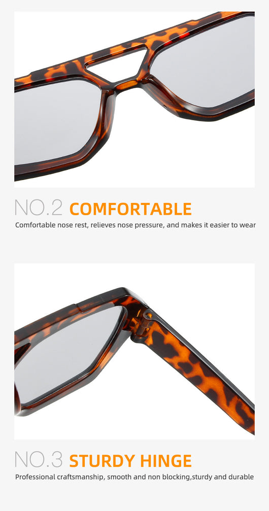 Minimalist square fashion sunglasses with a tortoiseshell frame and light brown lenses, angled view. - Image 28