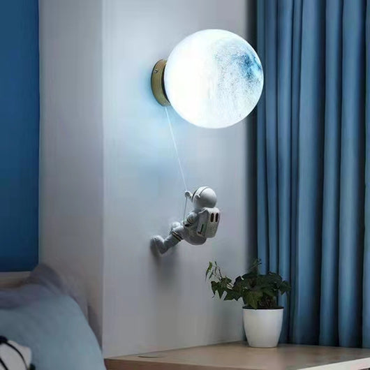 Lámpara de Pared Infantil Temática Astronauta - Luz LED para Dormitorio Infantil