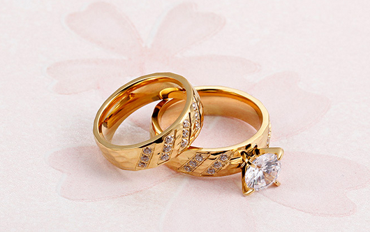 Par de Anillos de Acero con Diamantes 18K - Joyería de Fábrica - Image 2