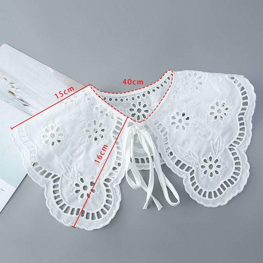 Cuello Falso Decorativo con Encaje y Moño Bordado - Image 6