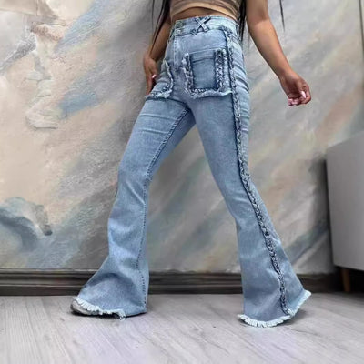 Pantalones Acampanados Talle Alto con Cintura Elástica Ajustable - Image 10