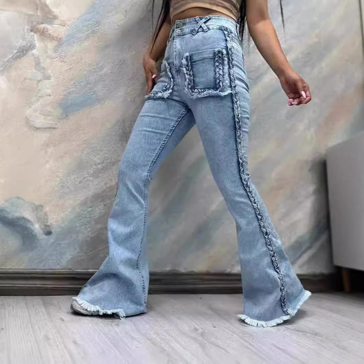 Pantalones Acampanados Talle Alto con Cintura Elástica Ajustable - Image 10