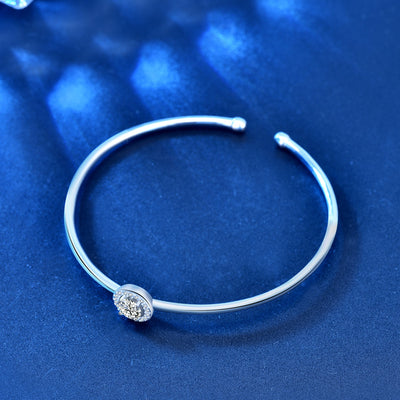 Pulsera Bolsa Moissanita Redonda Plata para Bodas - Joyería Mayorista - Image 4