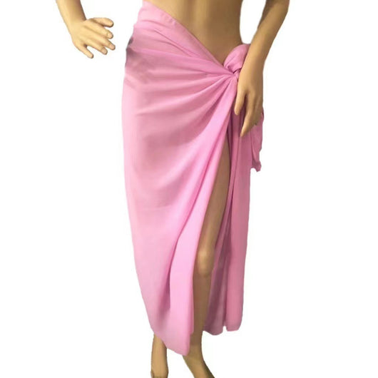 Women's navy blue chiffon sarong, long and flowing, draped over a model's arm against a white background. - Image 25