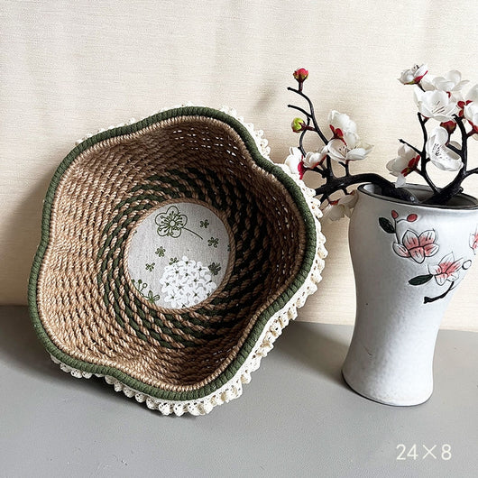 Canasta Tejida a Mano Estilo Nórdico Vintage - Image 8