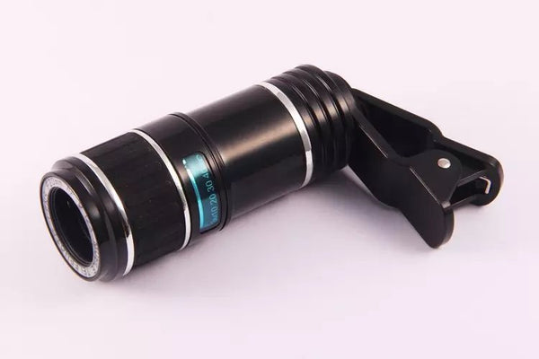 Lente de Zoom Universal 12x para Smartphone - Gran Angular 70° con Vidrio Óptico