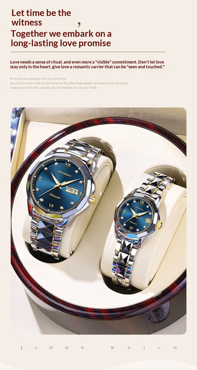 Reloj Mecánico Elegante de Gran Esfera para Parejas - Image 11