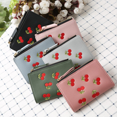 Monedero de Tela con Bordado de Cerezas - Image 3