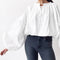 Blusa Blanca con Mangas Linterna para Mujer