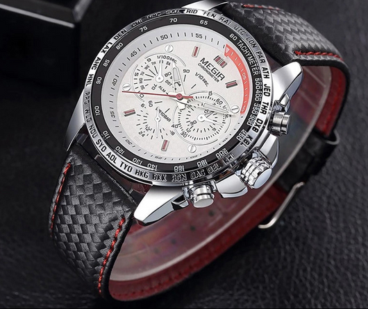 Reloj de Lujo para Hombre 1010 - Correa de Cuero, Resistente al Agua 3ATM - Image 6