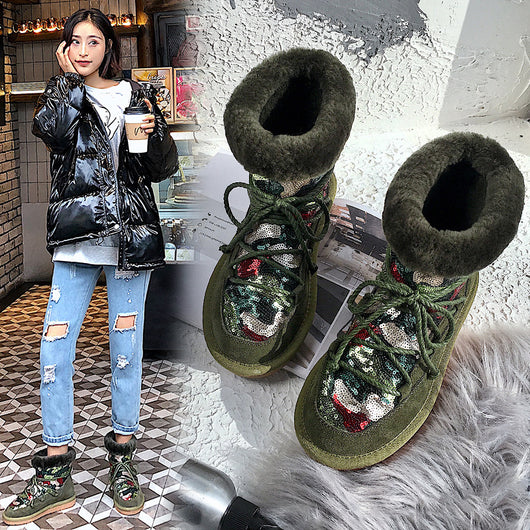 Botas de Nieve con Forro de Lana y Bandaje de Soporte - Image 6