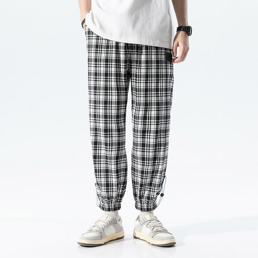 Pantalones Cuadros Blanco y Negro Estilo Hong Kong Unisex - Image 4