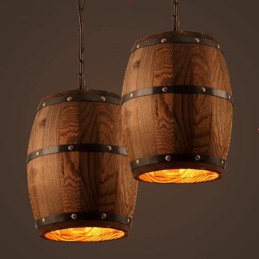 Lámparas de Techo Rústicas de Barril de Vino - Diseño Artesanal Único - Image 2
