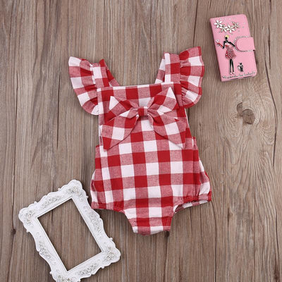 Conjunto de Dos Piezas a Cuadros Rojos con Moño - Image 5