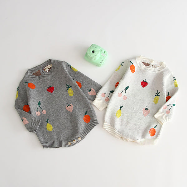 Jumpsuit de Algodón Jacquard Frutal Doble Capa