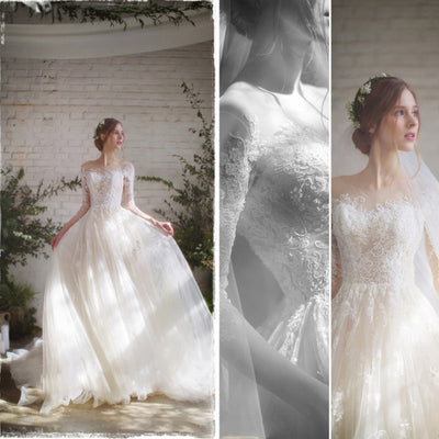 Vestido de Novia con Mangas de Encaje Elegante - Image 5