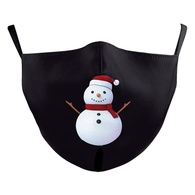 Black adult dust mask with a Christmas wreath design featuring Santa Claus in the center. - Image 5