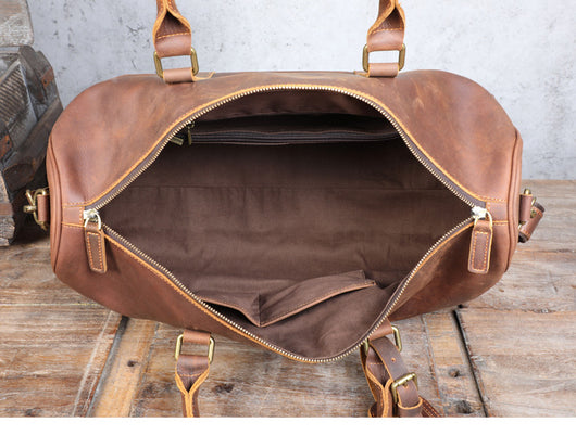 Bolsa de Viaje Retro en Cuero Genuino - Gran Capacidad para Hombre - Image 25