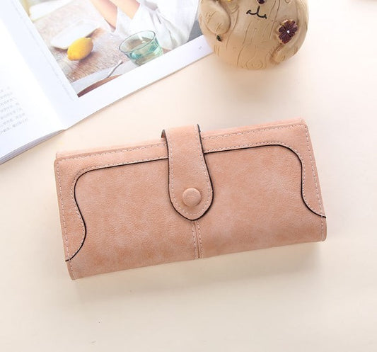 Billetera Larga para Mujer con Costura Retro y Acabado Desgastado - Image 2