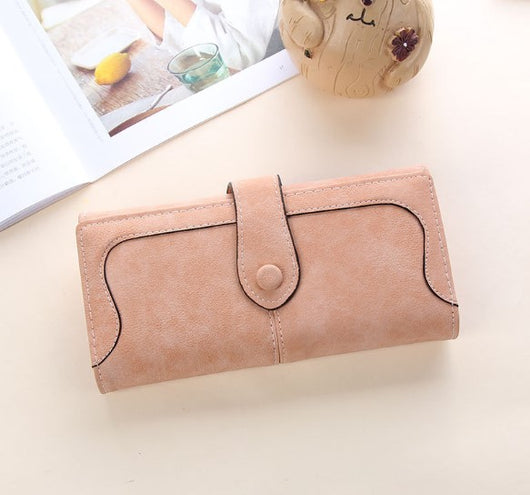 Billetera Larga para Mujer con Costura Retro y Acabado Desgastado - Image 2