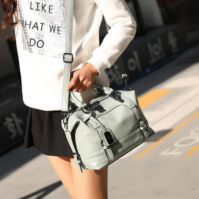 Bolsa Mensajera Retro de Cuero Encerado para Mujer - Image 10