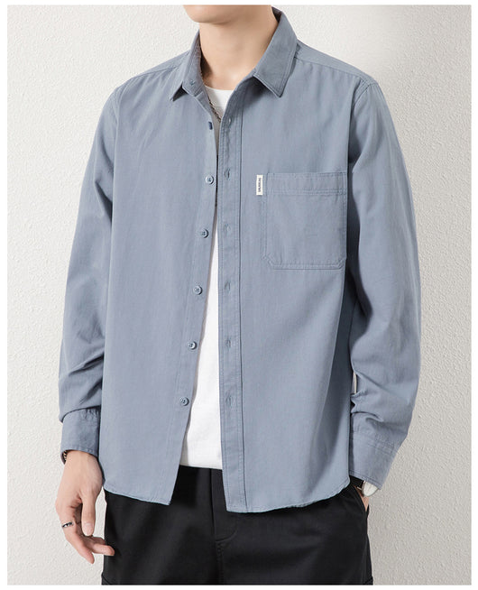 Camisa Casual Suelta con Solapa y Bolsillos para Hombre - Image 14