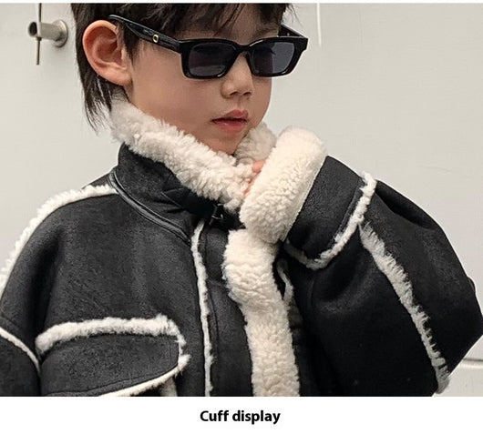 Chaqueta de Cuero para Niño con Forro Polar Acolchado - Abrigo de Otoño e Invierno - Image 11