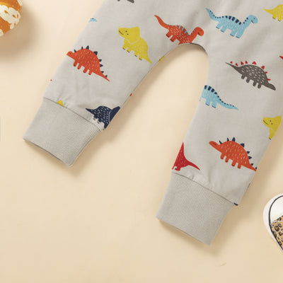 Conjunto de Sudadera con Capucha y Pantalón Estampado Dinosaurios para Otoño e Invierno - Image 14