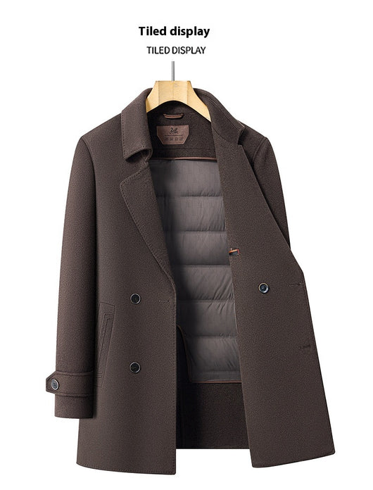 Abrigo de Lana Reversible para Hombre - Cuello de Traje Medio Largo - Image 21