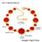 18k Dorado-Plated Summer Beach-Estilo Light-Luxury Anklet Foot Jewelry Rojo Zircon S011