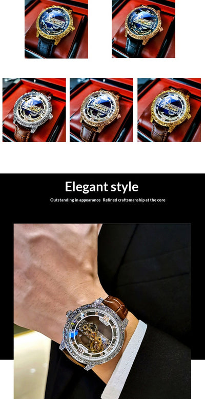 Reloj Mecánico Automático para Hombre con Cristal Doble y Resistencia al Agua - Image 16