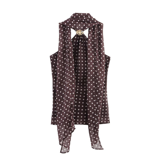 Blusa Escotada Lunares
