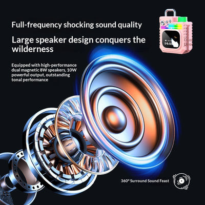Altavoz Inteligente Portátil con Subwoofer, Pantalla a Color y Reloj Climático - Image 24