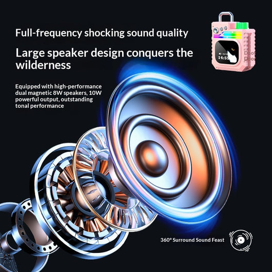Altavoz Inteligente Portátil con Subwoofer, Pantalla a Color y Reloj Climático - Image 24
