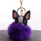 Llavero Pelota de Plumas PU para Mascotas - Accesorio Adorable