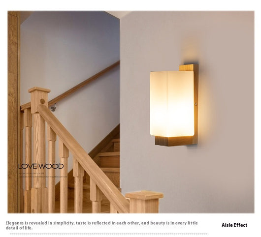 Lámpara de Pared Japonesa Minimalista en Madera Maciza - Image 11