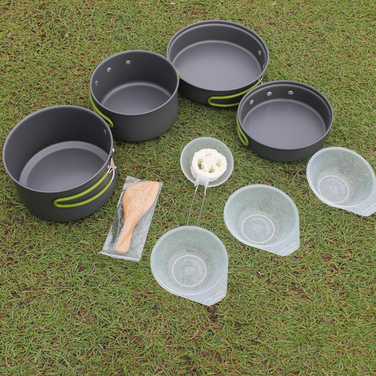 Juego de Utensilios de Cocina Portátil Antiadherente para Camping y Senderismo