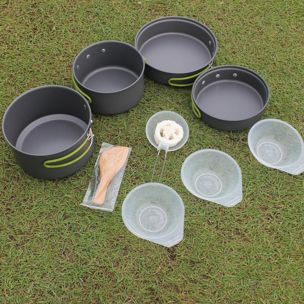 Juego de Utensilios de Cocina Portátil Antiadherente para Camping y Senderismo