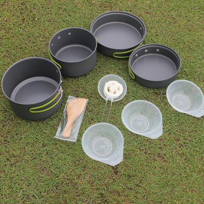 Juego de Utensilios de Cocina Portátil Antiadherente para Camping y Senderismo