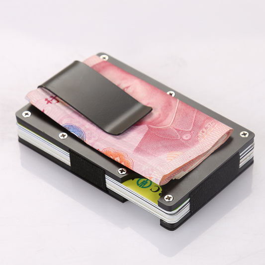 Cartera Minimalista con Clip de Dinero y Protección Antimagnética