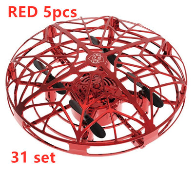 Gold mini UFO drone with a spherical protective cage and black propellers, sold as a 3-piece set. - Image 36