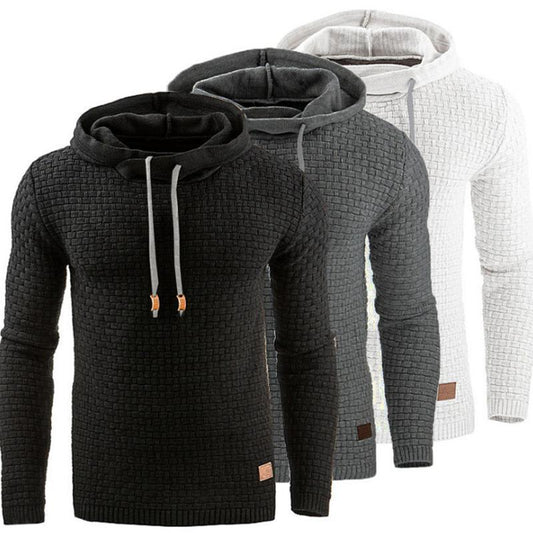 Sudadera con Capucha Jacquard para Hombre - Abrigo Cálido de Manga Larga - Image 2