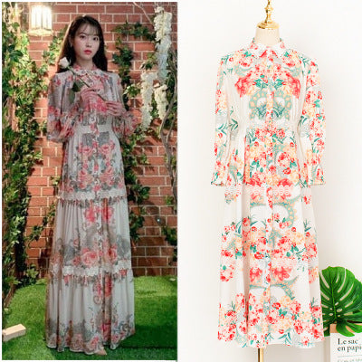 Vestido con Cuello de Encaje Elegante
