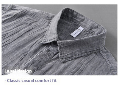 Camisa de Lino Casual con Textura Arrugada - Image 14