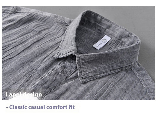 Camisa de Lino Casual con Textura Arrugada - Image 14