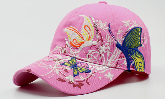 Gorra de Béisbol Coreana con Bordado de Mariposa y Protección Solar - Image 3