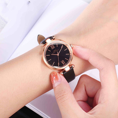 Reloj de Cuarzo Impermeable para Estudiantes - Diseño Minimalista en Cuero