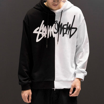 Sudadera Patchwork Casual Unisex con Estampado de Letras - Diseño Oversize para Otoño e Invierno - Image 5